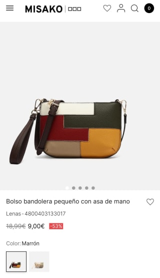 Bolso bandolera pequeño con asa de mano por tan sólo 9€