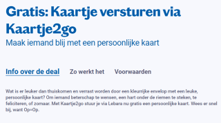 Gratis Kaartje versturen via Kaartje2go voor Lebara klanten