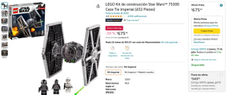 Kit LEGO Star Wars Caza Tie Imperial por $675 en Amazon