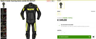 Spidi Laser Touring Tweedelige motorfiets lederen pak voor €349 bij Tenkateshop