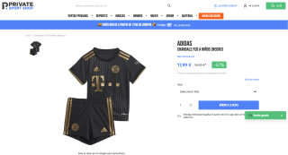 Adidas Bayern Munich 2a equipación 21/22 niños por 17,99€