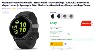 Garmin Vivoactive 5 Music Smartwatch voor €209,95 bij Bol met Select
