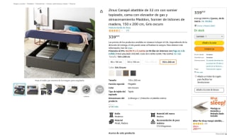 Zinus Canapé abatible de 32 cm con somier tapizado por 339,99€