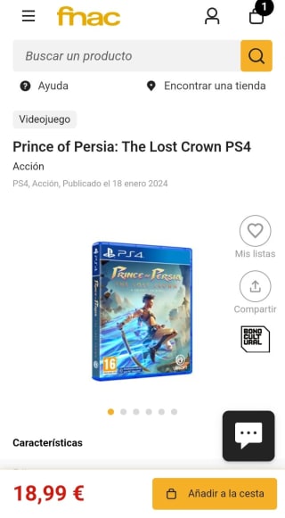 Prince of Persia The Lost Crown PS4 por 18,99€.