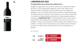 6 Botellas de LABUENAUVA 2023 por 36.8€