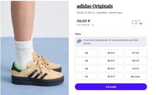 Zapatillas de Mujer adidas Originals GAZELLE BOLD por 58€