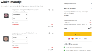 2 voor €4.50 op navulbare oogschaduw bij HEMA