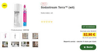 SodaStream ART - Wit - incl Quick Connect Koolzuurcilinder voor €52,90 bij Proshop