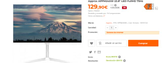 Monitor Approx APPM24SW 23.8" LED FullHD 75Hz por 129.9€