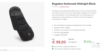 Bugaboo All Season Voetenzak Midnight Black voor €99 bij Baby&tiener
