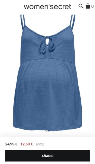 Top peplum tirantes maternity por 12,50€.