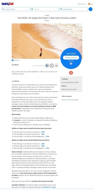 Playas de Túnez 6 días T.I con Vuelos desde 362€.