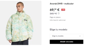 Anorak para Hombre Timberland DWR por 69.99€