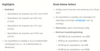 Waardebon ter waarde van 25, 50, 75 of 100 euro te besteden bij Hunkemöller via Social deal