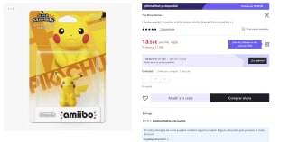 Figura amibo Pikachu super Smash Bros por 9,49€