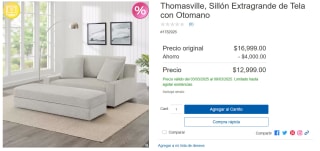 Sillón Thomasville Extragrande con Otomano $12,999 | Costco