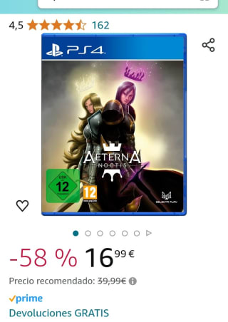 Aeterna Noctis PS4 por 16,99€.