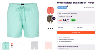 Undiemeister herenzwembroek voor €44,95 bij iBOOD