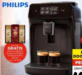 Philips Espressomachine EP1200/00 voor €199 + gratis Douwe Egberts koffiebonen bij Vomar