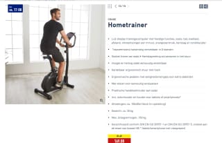 CRANE Hometrainer voor €169 bij de Aldi