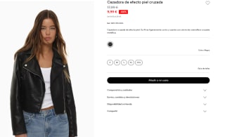 Cazadora de efecto piel cruzada para Mujer por 9.99€