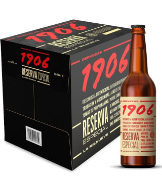 Cervezas 1906 Reserva Especial Pack de 12 botellas de 50 cl por 16,11€.