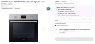 SAMSUNG Series 3 Pyrolytic Oven for only £141.97