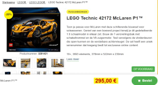 LEGO Technic McLaren P1 voor €295 bij Proshop