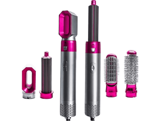 Cepillo Secador Rizador y Plancha Eléctrico Moldeador 5 + 1 de Iones de Pelo Voluminizador 1000W