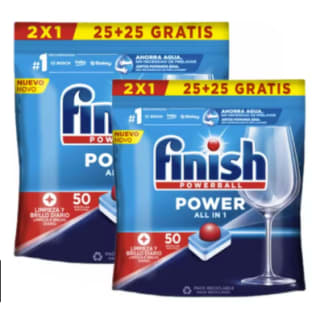 100 pastillas Finish Power All in 1 lavavajillas por 12,65€