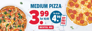 Alle medium Domino's pizza voor €3.99/4.99 via de app