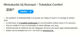 Minivakantie bij Roompot Comfortvoucher of Designvoucher vanaf €219 via de AH