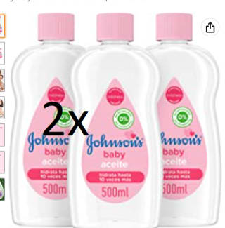 Johnson's Baby Aceite Regular 2x(3 x 500 ml) por 6,28€