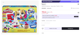 Play-Doh Kit Veterinario - Set con Cachorro de Juguete, transportín, 10 Herramientas por 18.2€ (Cuenta Nueva 9.1€)