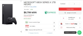 Microsoft Xbox Series X 1TB por $8,799 en Claro Shop
