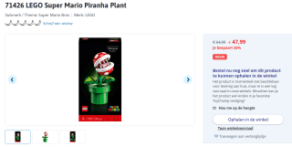 LEGO Super Mario Piranha Plant (71426) voor €4799 bij Toychamp