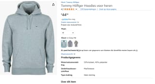 Tommy Jeans Regular Fleece sweatshirt voor €44 bij Amazon