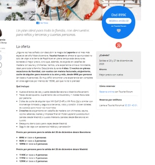 4 días en Laponia con vuelos y alquiler de coche desde 899€ (precio baswado en 4 personas)