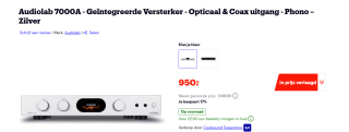 Stereoversterker Audiolab 7000A Zilver voor €549 bij Bol