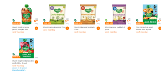 Olvarit knijpzakjes voor €0,79 bij de AH