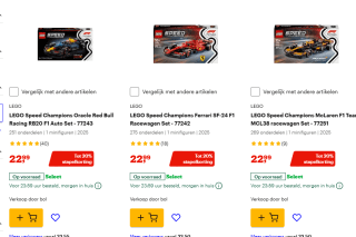Tot 20% Stapelkorting op LEGO F1 Speed Champions bij Bol