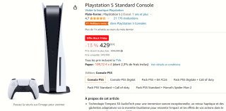 PlayStation 5 - Disc edition voor €429,99 bij Amazon