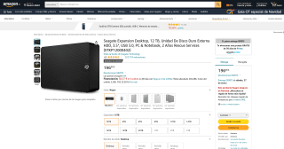 Disco Externo 12TB Seagate por 196,99€