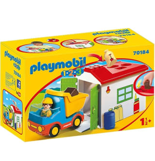 Playmobil 1,2,3 Camión con Garage por 14€.
