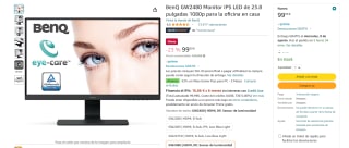 Marca BenQ GW2480 Monitor IPS LED de 23.8 pulgadas 1080p por 99,99€