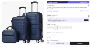 Juego de 3 Maletas ABS Semirigidas con Candado y 4 Ruedas por 54.82€ (Cuenta Nueva 42.82€)