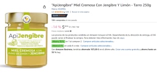 2 Botes de "ApiJengibre" Miel Cremosa Con Jengibre Y Limón - Tarro 250g por 6.65€