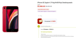 iPhone SE 64GB Rojo por $2,690 | Descuento Soriana