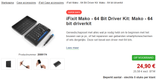 iFixit Mako 64 Bit Driver Kit voor €24,90 bij Proshop