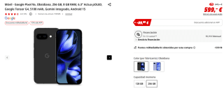 Google Pixel 9a de 8GB/256GB por 483,69€